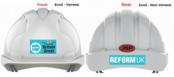 Reform UK Safety Helmet, Printed Hard Hat